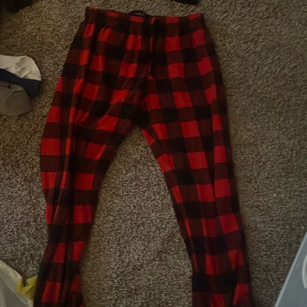 black and red pj pants